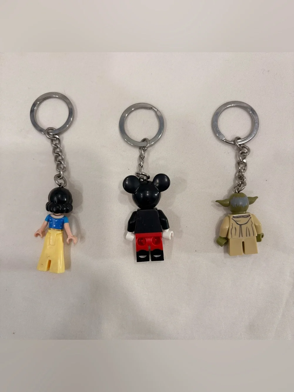 Disney LEGO Keychain Bundle Featuring Mickey Mouse, Snow White and Yoda